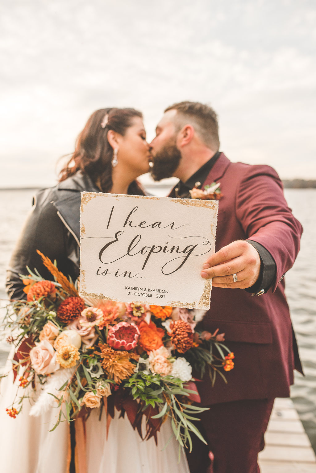 A moody lakefront wedding