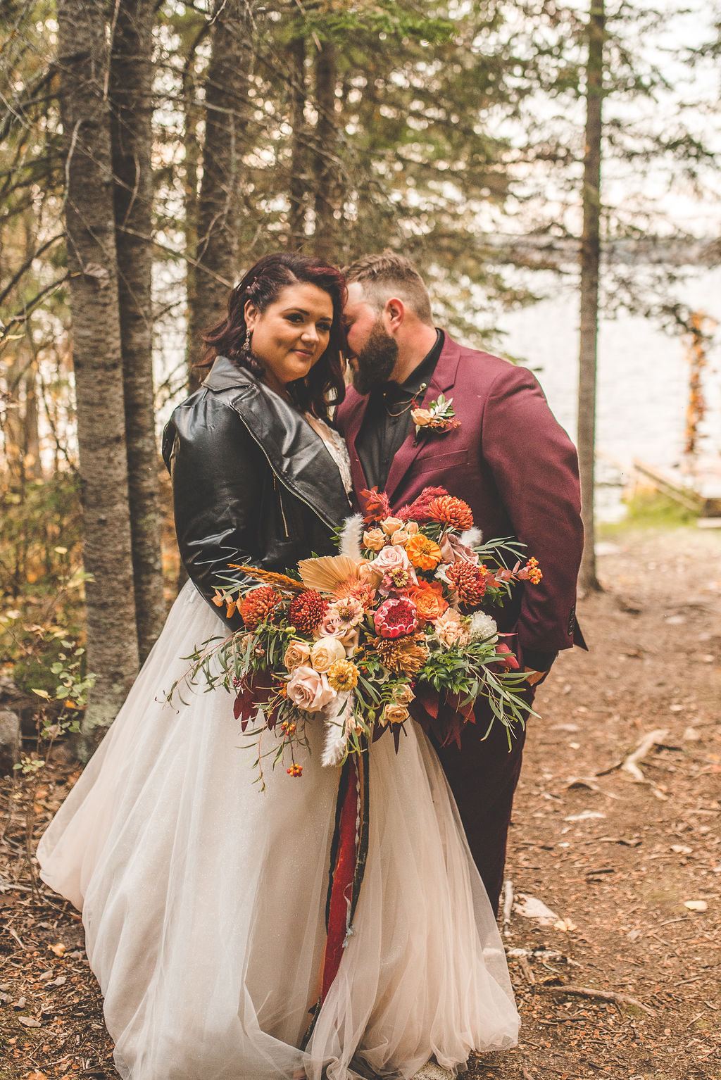 A moody lakefront wedding